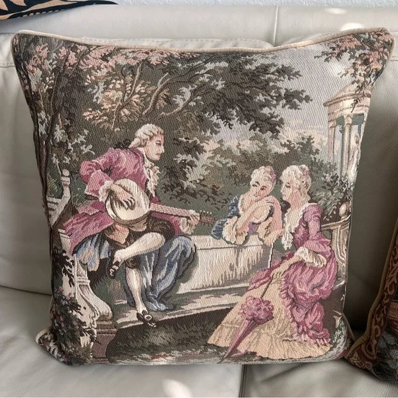 Vintage Tapestry Velvet Handmade Throw Pillow Set of 2
